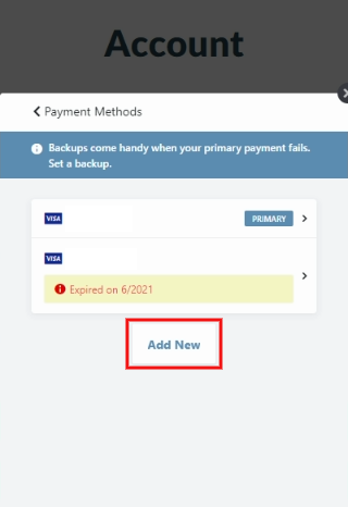 Updating Payment Method